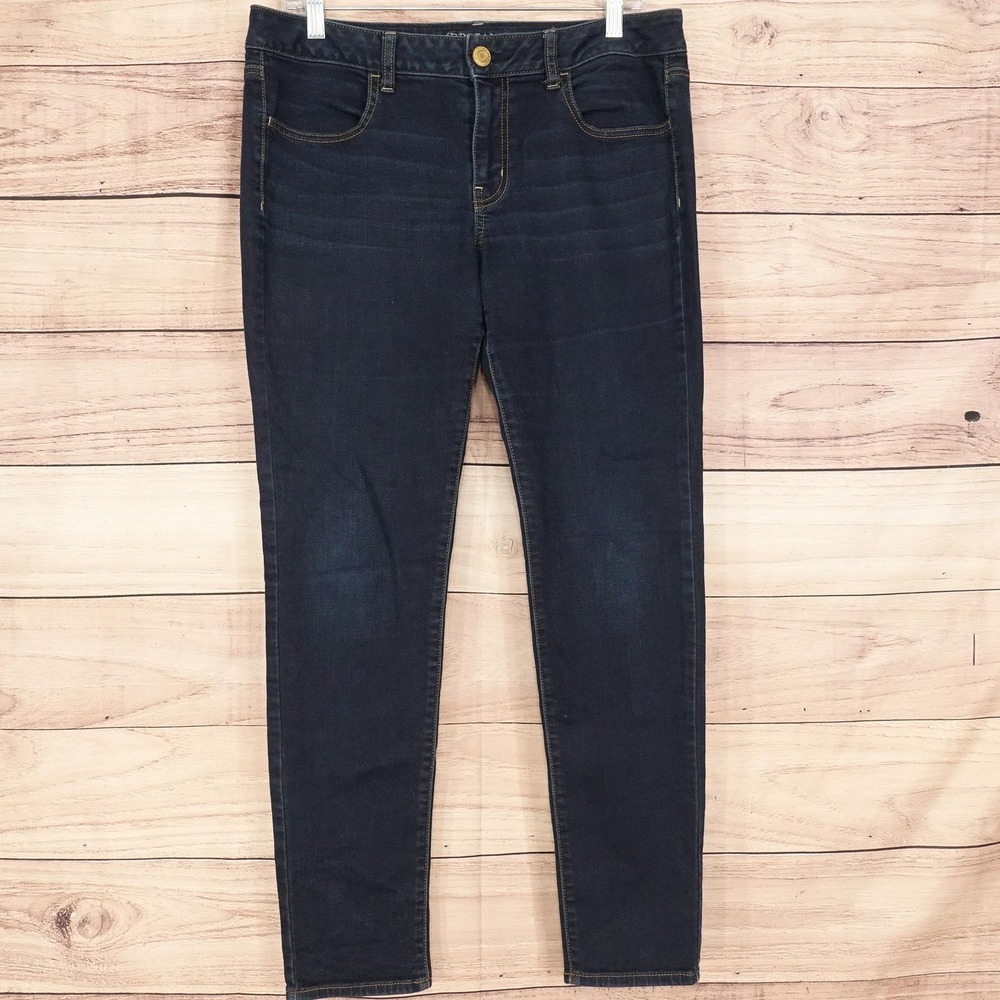 American Eagle Outfitters Jegging Jeans Womens 12 Blue Stretch 34x28.5 Denim